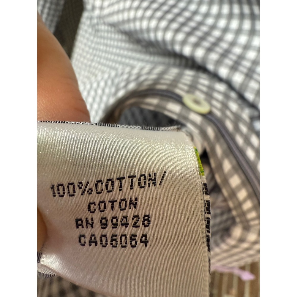 Bugatchi Classic Fit Checkered‎ Button Down Long Sleeve Shirt XXL - Picture 4 of 5